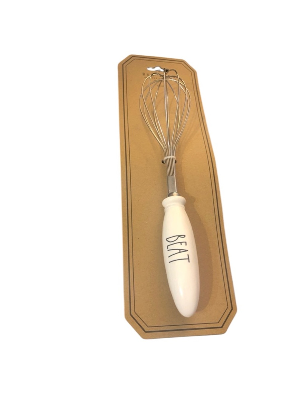 Rae Dunn White 'BEAT' Hand Whisk